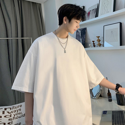 Tricouri albe super moi de vară pentru bărbați, tricou cu mânecă scurtă din bumbac, haine de stradă, tricou de bază, ocazional, maiuri S-XXXXXL Plus