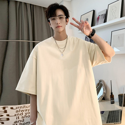 Tricouri albe super moi de vară pentru bărbați, tricou cu mânecă scurtă din bumbac, haine de stradă, tricou de bază, ocazional, maiuri S-XXXXXL Plus