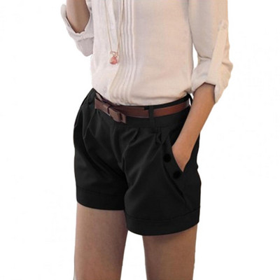 Γυναικείο καλοκαιρινό σορτς τσέπη μονόχρωμο ίσιο γυναικείο σορτς Διακόσμηση με κουμπιά πάνω από το γόνατο Ψηλόμεσο Γυναικείο κοντό παντελόνι