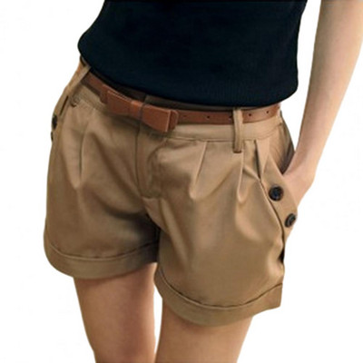Γυναικείο καλοκαιρινό σορτς τσέπη μονόχρωμο ίσιο γυναικείο σορτς Διακόσμηση με κουμπιά πάνω από το γόνατο Ψηλόμεσο Γυναικείο κοντό παντελόνι