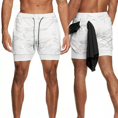 Meeste suvised taktikalised spordipüksid Polüesterjooks, topeltvoodriga rannalühike, massiivne kamuflaaž keskmise vööga Jogger nailonist kuumad lühikesed püksid