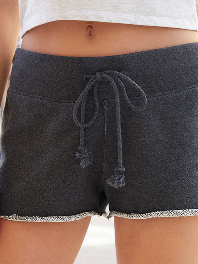 Pantaloni scurți sport ocazional de vară pentru femei la modă nouă, de culoare uni, cu șnur, pantaloni scurți de jogger, prietenos cu pielea, SML