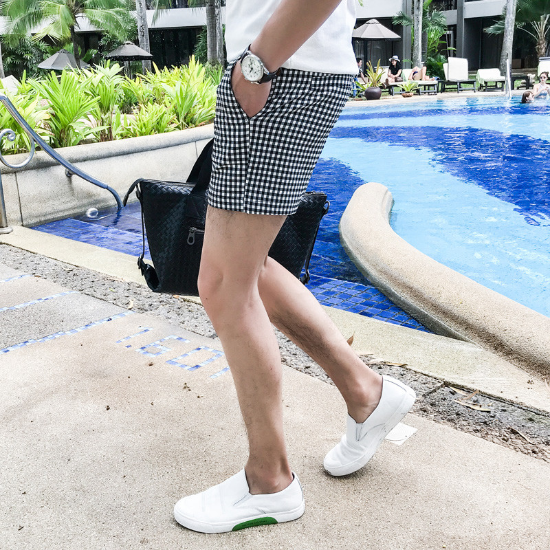 2023. aasta suvine vabaaja ruuduline meeste lühikesed püksid Meeste rannapüksid puuvillased Slim Fit meeste lühikesed püksid Homm brändi riided lühikesed Masculino S-3XL