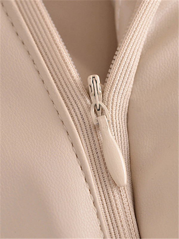 Ženske kožne kratke hlače Elegantne kratke hlače s ulošcima kontrastne boje Upijene kožne hlače s kopčanjem i patentnim zatvaračem u struku