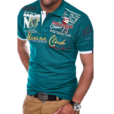 ZOGAA nyári férfi alkalmi üzleti rövid ujjú póló divatos hajtóka karcsú szabású pólóingek