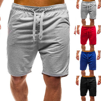 2024 Нова лятна мъжка мода Jogger Sweat Shorts Undershirt Ежедневни едноцветни фитнес тренировки за бягане Спортни панталони Мъжки къси панталони