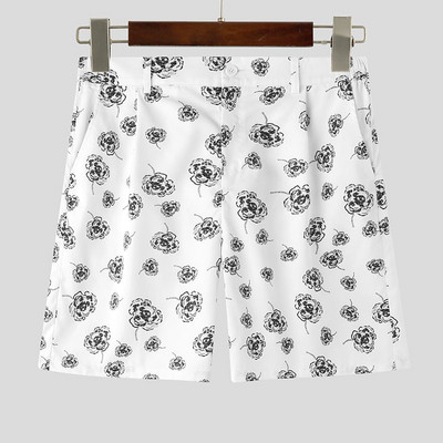 INCERUN 2024 Korea stiilis uued Meeste lühikesed püksid Lilletrükiga lahtised lühikesed püksid Suvepuhkus Meestele Mugavad kõik sobivad lühikesed püksid S-5XL