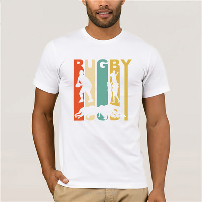 Vintage 1970 S stílusú rögbi póló nyári férfi rövid ujjú póló alkalmi felső vicces pólók pamut póló Harajuku