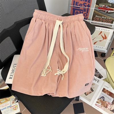 Japanske sportske kratke hlače s uzicom Muške jednostavne široke ležerne hlače srednje dužine širokih nogavica Muške hlače na pet točaka Muška sportska odjeća