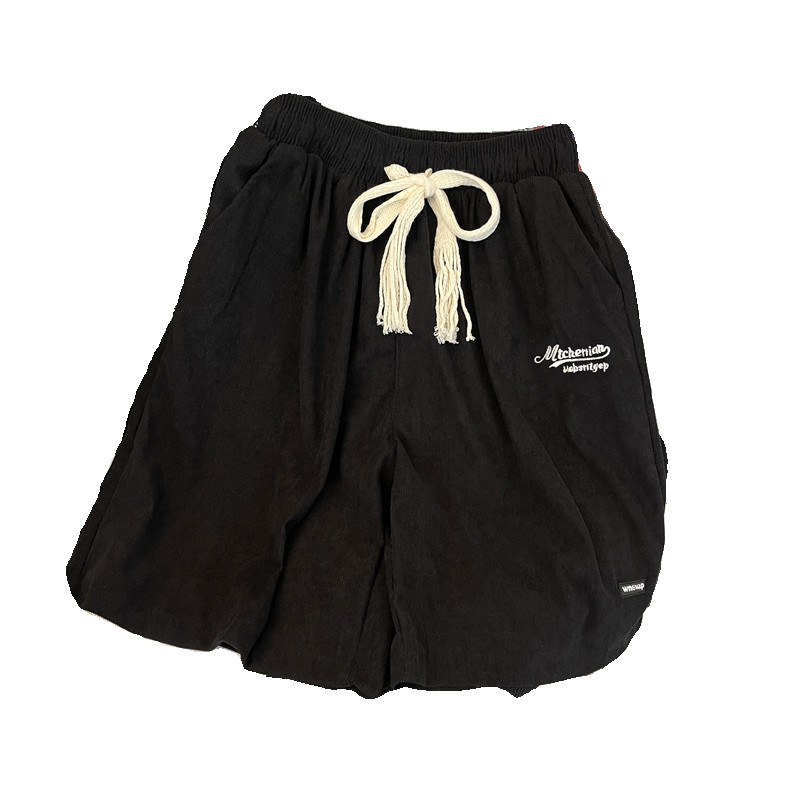 Japanske sportske kratke hlače s uzicom Muške jednostavne široke ležerne hlače srednje dužine širokih nogavica Muške hlače na pet točaka Muška sportska odjeća