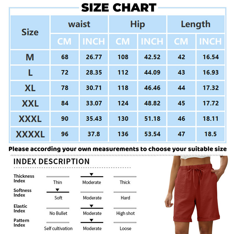 Καλοκαιρινό βαμβακερό λινό σορτς 2024 Γυναικεία ψηλόμεση υπερμεγέθη σορτς Κοντό παντελόνι Γυναικεία μόδα Casual αθλητικά σορτς Γυναικεία S-Xl