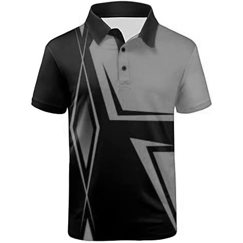 Modna muška polo majica za golf Polo majica s geometrijskim printom Majica kratkih rukava Ulična odjeća Ležerna prevelika muška odjeća Top Novo