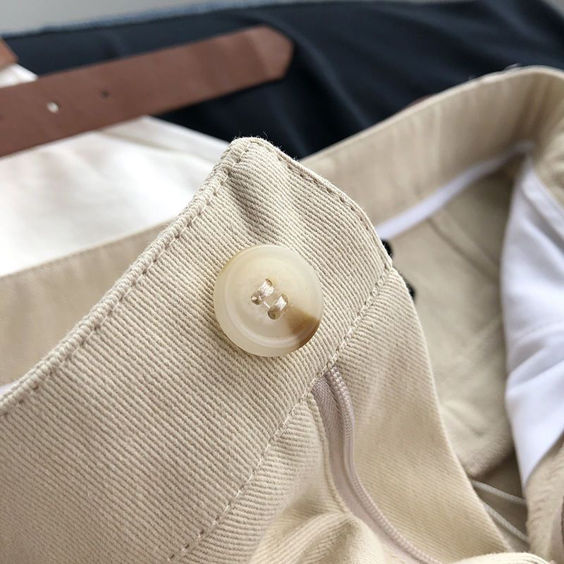 Elegantsed vööpüksid Naiste Moodsad valged laia säärega ülikonna lühikesed püksid Suvised daamid Korea kõrge vöökohaga kottis Kõik Match A Line lühikesed püksid