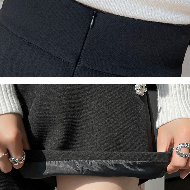 Pantaloni scurți casual pentru femei cu talie înaltă, cu picior largi, cu mărgele, vara 2024, pantaloni scurți de birou, de lucru, albi