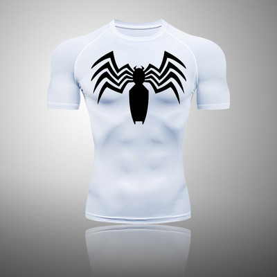 Επώνυμα ανδρικό αθλητικό μπλουζάκι Quick Dry Μπλουζάκι με κοντό μανίκι συμπίεση αντιηλιακής προστασίας για τρέξιμο Top μαύρο μπλουζάκι Bodybuilding S-4XL