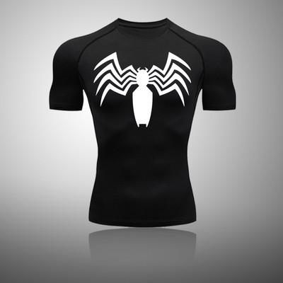 Επώνυμα ανδρικό αθλητικό μπλουζάκι Quick Dry Μπλουζάκι με κοντό μανίκι συμπίεση αντιηλιακής προστασίας για τρέξιμο Top μαύρο μπλουζάκι Bodybuilding S-4XL