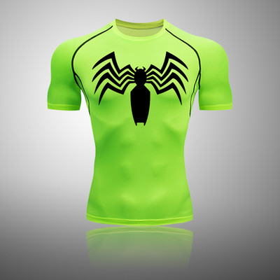 Επώνυμα ανδρικό αθλητικό μπλουζάκι Quick Dry Μπλουζάκι με κοντό μανίκι συμπίεση αντιηλιακής προστασίας για τρέξιμο Top μαύρο μπλουζάκι Bodybuilding S-4XL