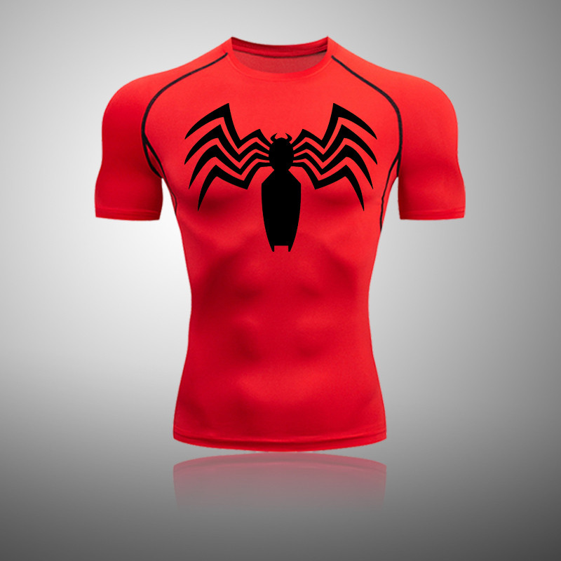 Επώνυμα ανδρικό αθλητικό μπλουζάκι Quick Dry Μπλουζάκι με κοντό μανίκι συμπίεση αντιηλιακής προστασίας για τρέξιμο Top μαύρο μπλουζάκι Bodybuilding S-4XL