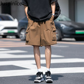 Pantaloni scurți cargo funcționali de vară, cu mai multe buzunare, pentru bărbați, ocazional, pantaloni cinci sferturi cu personalitate de stradă, haine pentru bărbați