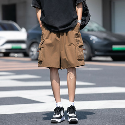 Pantaloni scurți cargo funcționali de vară, cu mai multe buzunare, pentru bărbați, ocazional, pantaloni cinci sferturi cu personalitate de stradă, haine pentru bărbați