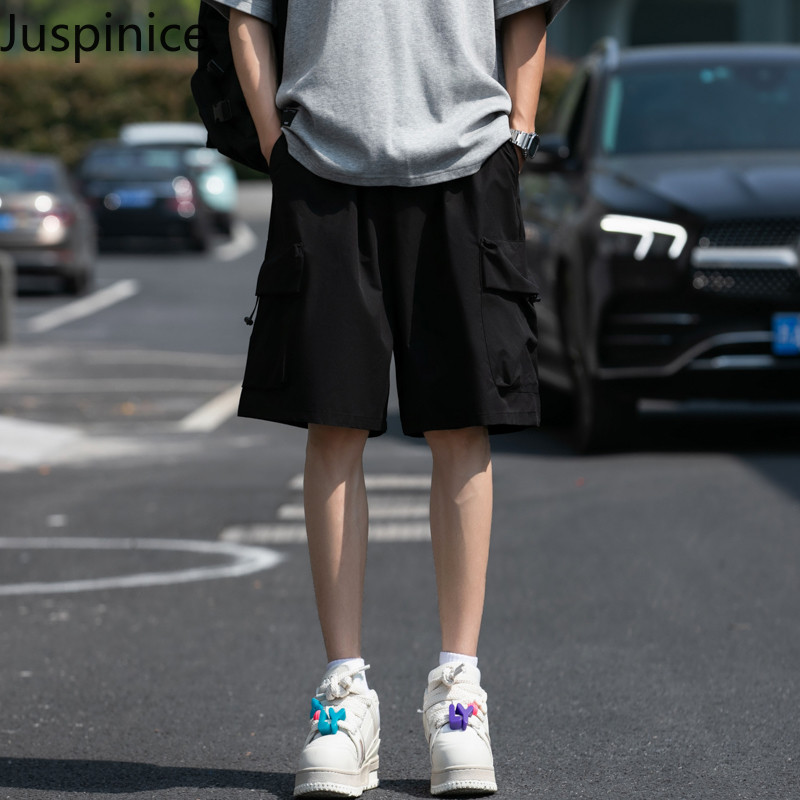 Pantaloni scurți cargo funcționali de vară, cu mai multe buzunare, pentru bărbați, ocazional, pantaloni cinci sferturi cu personalitate de stradă, haine pentru bărbați