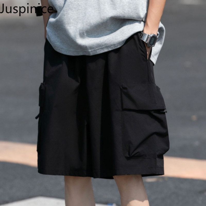 Pantaloni scurți cargo funcționali de vară, cu mai multe buzunare, pentru bărbați, ocazional, pantaloni cinci sferturi cu personalitate de stradă, haine pentru bărbați