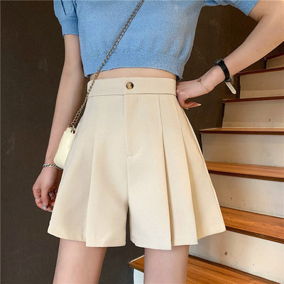 Σορτς Casual Κορεάτικη μόδα Γραφείο Lady Elegant Temperament Patchwork Πλισέ μονόχρωμα γυναικεία ρούχα