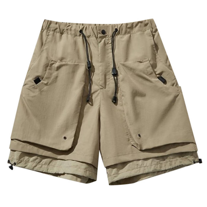 Férfi szabadtéri strandfutás teherhordó rövidnadrág nyári laza, laza kordbársony derék húzózsinóros rövidnadrág férfiaknak kosárlabda sport rövidnadrág