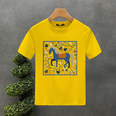 Ljetne majice za par s otiskom na slova, pamuk u stilu konja Luksuzna marka Harajuku, muška/ženska majica kratkih rukava, azijska veličina S-7XL