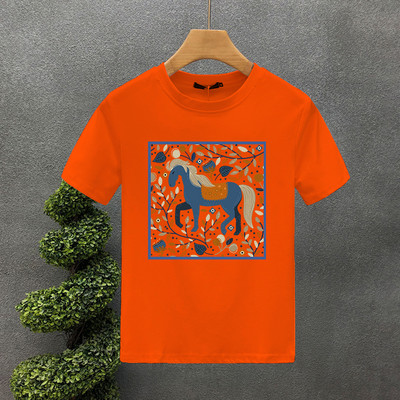 Ljetne majice za par s otiskom na slova, pamuk u stilu konja Luksuzna marka Harajuku, muška/ženska majica kratkih rukava, azijska veličina S-7XL