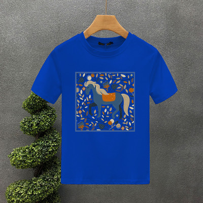 Ljetne majice za par s otiskom na slova, pamuk u stilu konja Luksuzna marka Harajuku, muška/ženska majica kratkih rukava, azijska veličina S-7XL