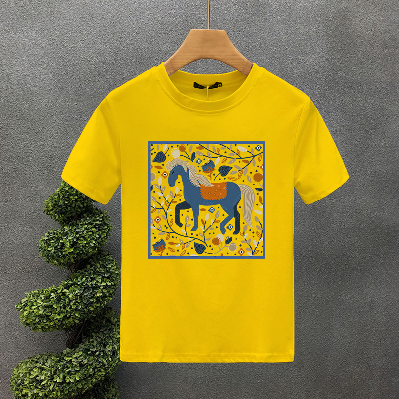 Ljetne majice za par s otiskom na slova, pamuk u stilu konja Luksuzna marka Harajuku, muška/ženska majica kratkih rukava, azijska veličina S-7XL