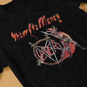 Show No Mercy Мъжка тениска S-Slayer Band Хумор Тениски с къс ръкав Тениски с кръгло деколте 100% памук Идея за подарък Дрехи