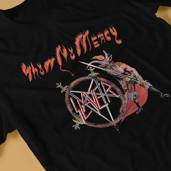 Show No Mercy Ανδρικό μπλουζάκι S-Slayer Band Humor Tees Κοντομάνικο T-Shirts με στρογγυλή λαιμόκοψη 100% βαμβακερό δώρο Ρούχα