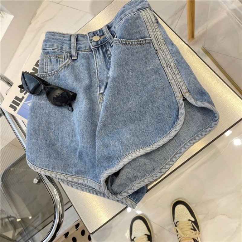 Pantaloni scurți din denim cu picioare largi Femei Ulzzang Ins Talie înaltă Damă Loose Summer Ins Temperament All-match Street Style Simplu Coreean S-3XL