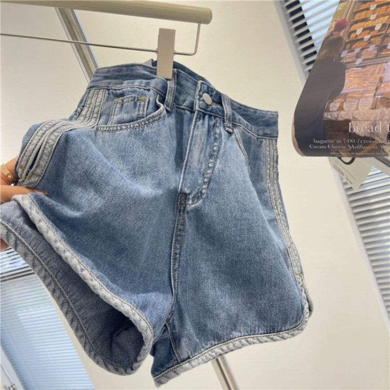 Pantaloni scurți din denim cu picioare largi Femei Ulzzang Ins Talie înaltă Damă Loose Summer Ins Temperament All-match Street Style Simplu Coreean S-3XL