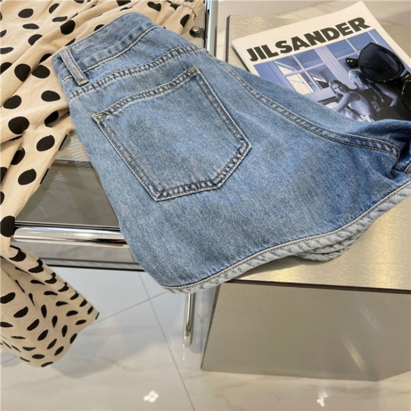 Pantaloni scurți din denim cu picioare largi Femei Ulzzang Ins Talie înaltă Damă Loose Summer Ins Temperament All-match Street Style Simplu Coreean S-3XL