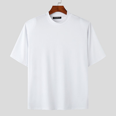 INCERUN Muška majica s mrežastim patchwork O-izrezom i kratkim rukavima, ulična odjeća, elegantne majice, muška odjeća u korejskom stilu, ljeto 2023., S-5XL