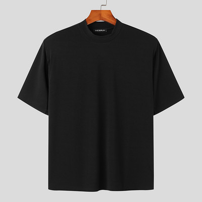 INCERUN Muška majica s mrežastim patchwork O-izrezom i kratkim rukavima, ulična odjeća, elegantne majice, muška odjeća u korejskom stilu, ljeto 2023., S-5XL