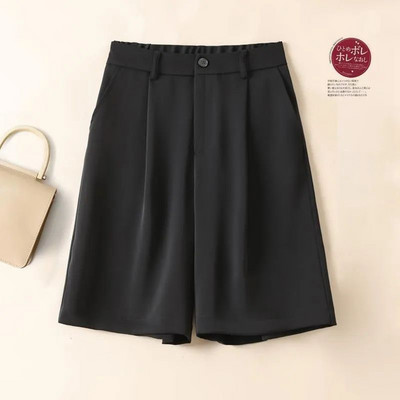 Jednobojne, ležerne, ležerne, visokog struka, širokih džepova na nogavicama, široke ženske kratke hlače, korejska moda, kratke hlače za ljeto 2024.