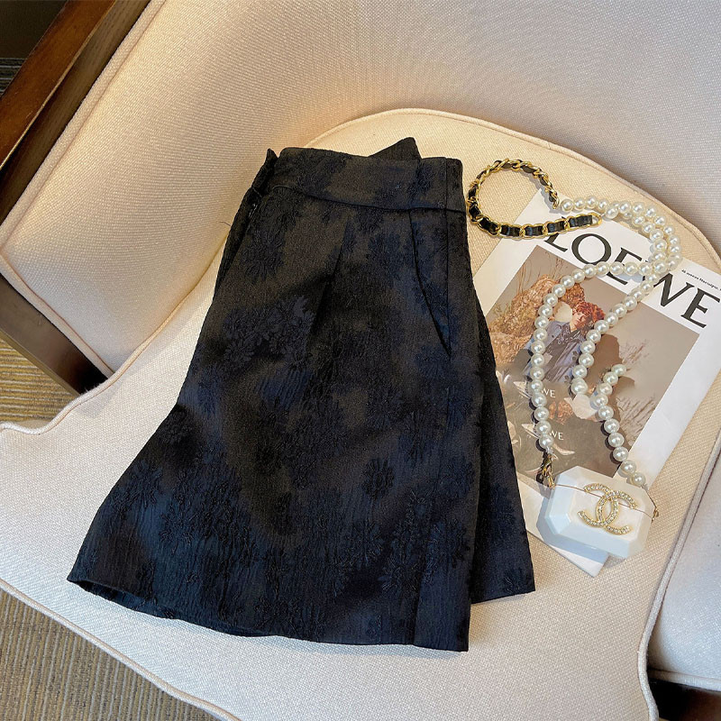 Ženska odjeća, modne široke jednobojne jacquard kratke hlače, ljetne ženske korejske sveobuhvatne hlače s džepovima i visokim strukom, temperamentne hlače