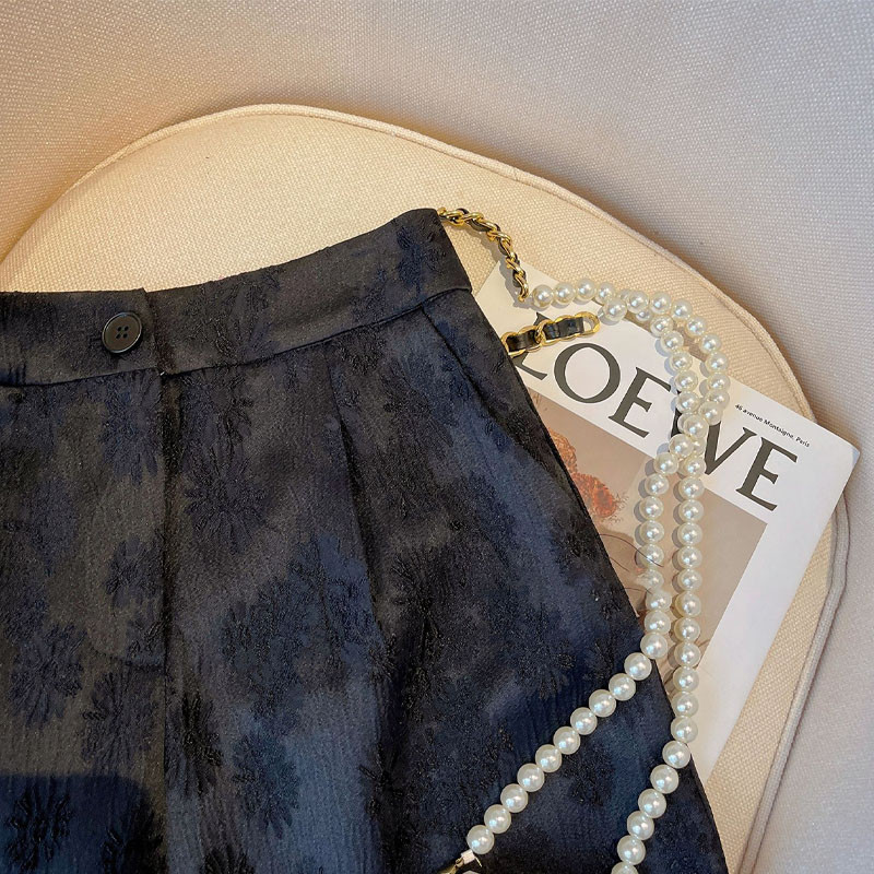 Ženska odjeća, modne široke jednobojne jacquard kratke hlače, ljetne ženske korejske sveobuhvatne hlače s džepovima i visokim strukom, temperamentne hlače