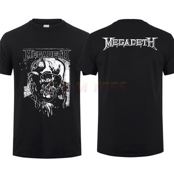 Удивителни тениски Men Rising Megadeths Rock Band T Shirt Двустранна огромна тениска Мъжки тениски Graphic Short Sleeve S-3XL