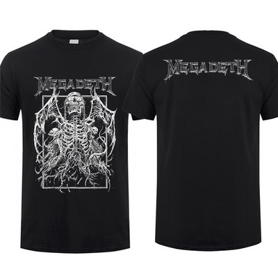 Amazing Tees Meeste Rising Megadeths Rock Band T-särk Kahepoolne ülisuur T-särk Meeste T-särgid Graafilised lühikeste varrukatega S-3XL