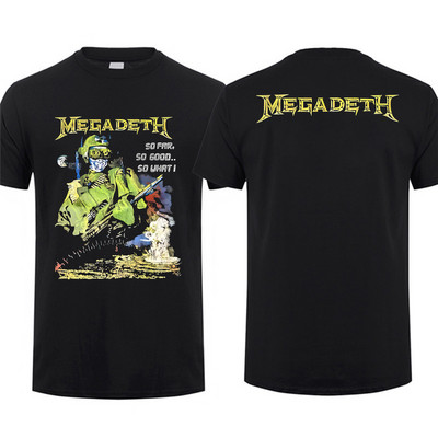 Amazing Tees Meeste Rising Megadeths Rock Band T-särk Kahepoolne ülisuur T-särk Meeste T-särgid Graafilised lühikeste varrukatega S-3XL