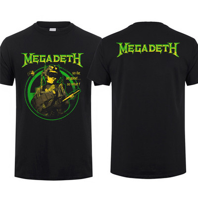 Amazing Tees Meeste Rising Megadeths Rock Band T-särk Kahepoolne ülisuur T-särk Meeste T-särgid Graafilised lühikeste varrukatega S-3XL