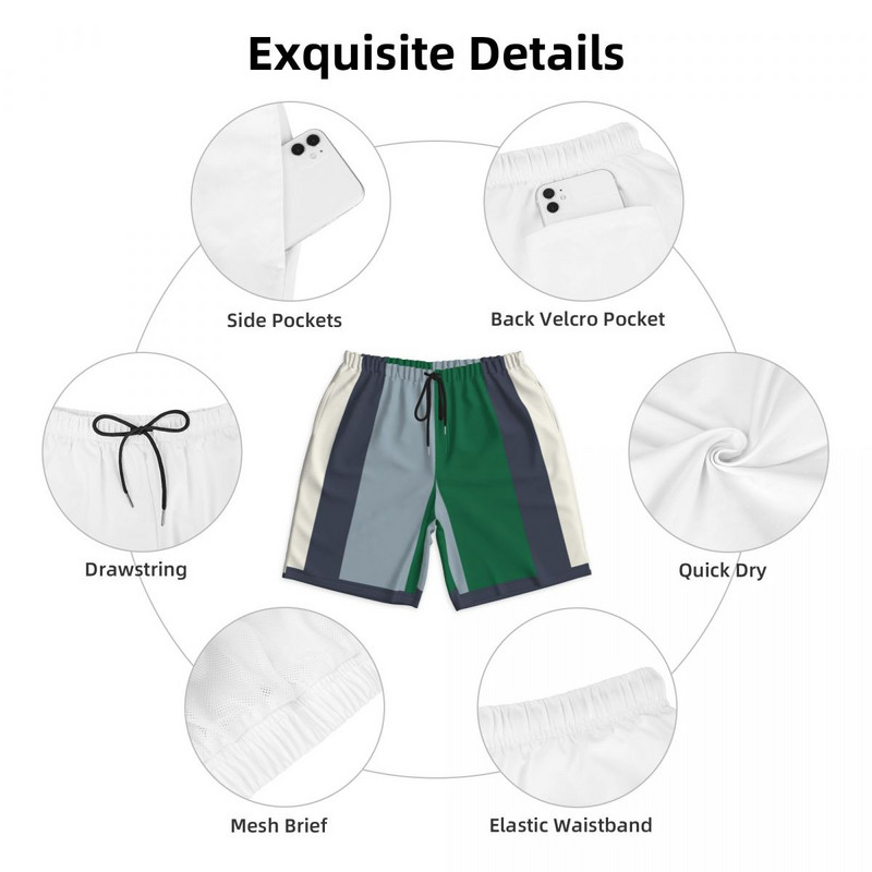 Vīriešu galda šorti Modes krāsainas svītras K-Kates Jauki Havaju salu peldbikses Luksusa S-Spades Sporta Liela izmēra pludmales īsās bikses