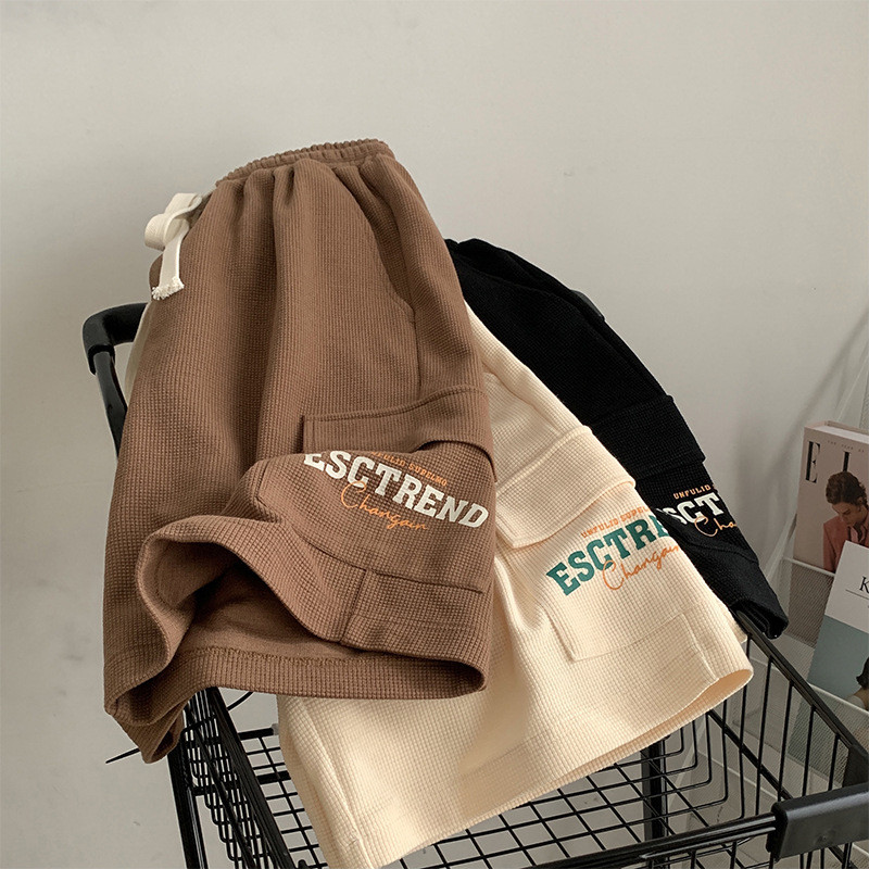 Ανδρικά σορτς Cargo 2024 Καλοκαιρινά Vintage Streetwear Φαρδύ ίσιο κοντό παντελόνι Φαρδύ χαλαρό αθλητικό σορτς πέντε σημείων με κορδόνια