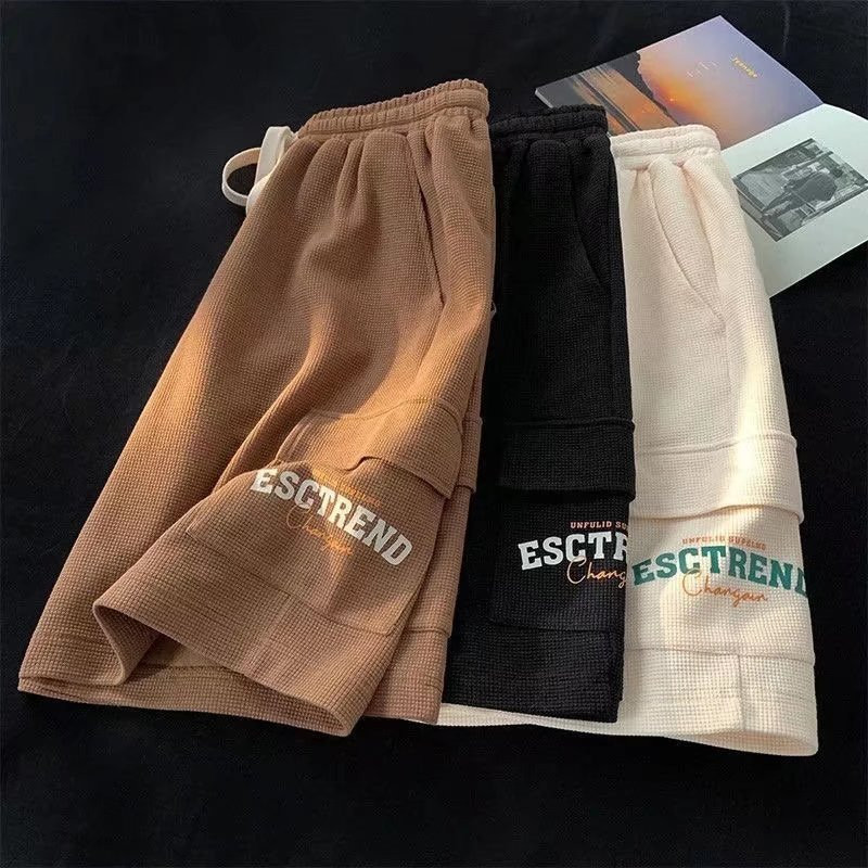 Ανδρικά σορτς Cargo 2024 Καλοκαιρινά Vintage Streetwear Φαρδύ ίσιο κοντό παντελόνι Φαρδύ χαλαρό αθλητικό σορτς πέντε σημείων με κορδόνια