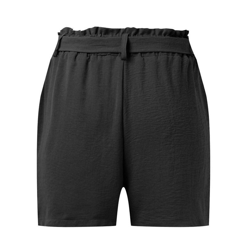 Γυναικείο σορτς με παπιγιόν με γραβάτα στη μέση καλοκαιρινό σορτς με τσέπες Μονόχρωμο κοντό παντελόνι Γυναικείο σορτς με κορδόνια γυναικεία ρούχα